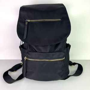 Madden Girl Soft Black Nylon Backpack With Gold Accents 15x11x7 Super Cute!